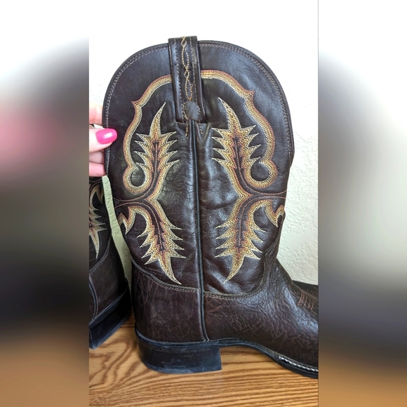 Tony Lama Men's Shrunken Shoulder Brown Leather Cowboy Boots CT2032 Size 8.5 D - Picture 2 of 13